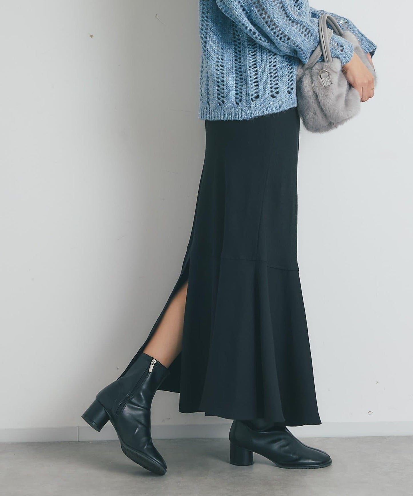 【有小個子尺碼・美麗剪裁】後開衩美人魚長裙