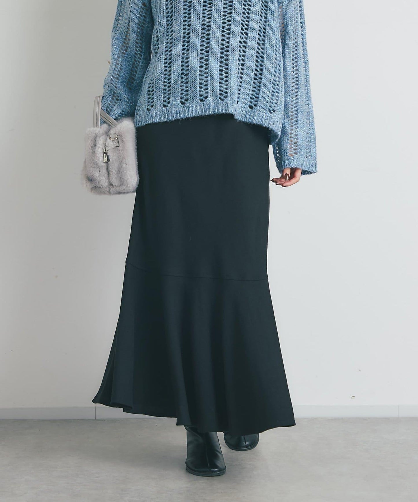 【有小個子尺碼・美麗剪裁】後開衩美人魚長裙