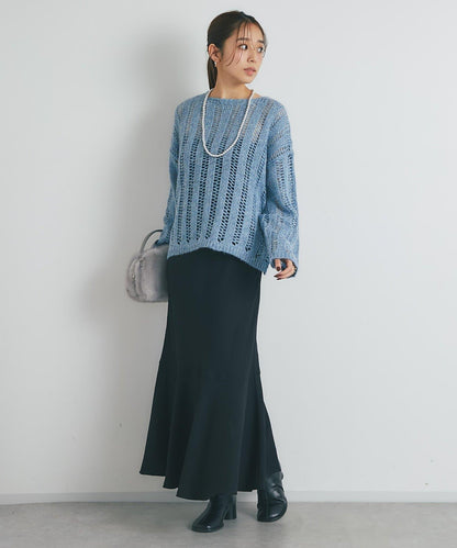 【有小個子尺碼・美麗剪裁】後開衩美人魚長裙