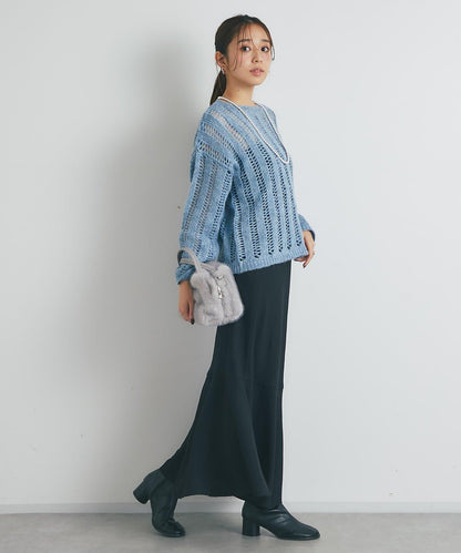 高雅休閒感金銀絲羅紋針織衫