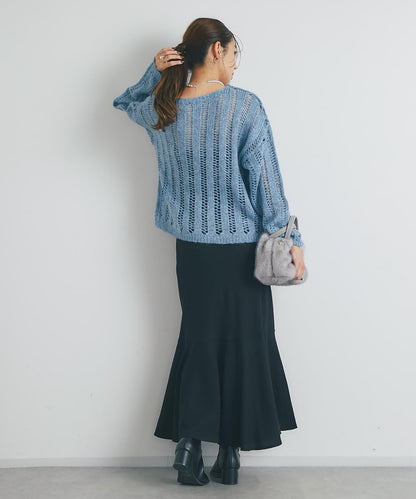 【有小個子尺碼・美麗剪裁】後開衩美人魚長裙