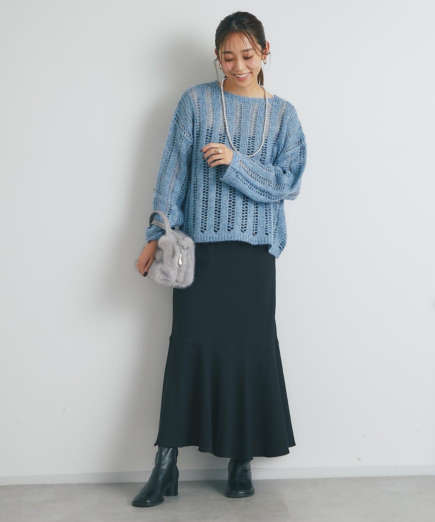 【有小個子尺碼・美麗剪裁】後開衩美人魚長裙