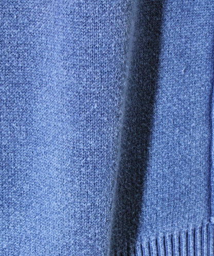 【縫製工藝展現主角細節】正面拼接圓領針織衫 酸洗工藝