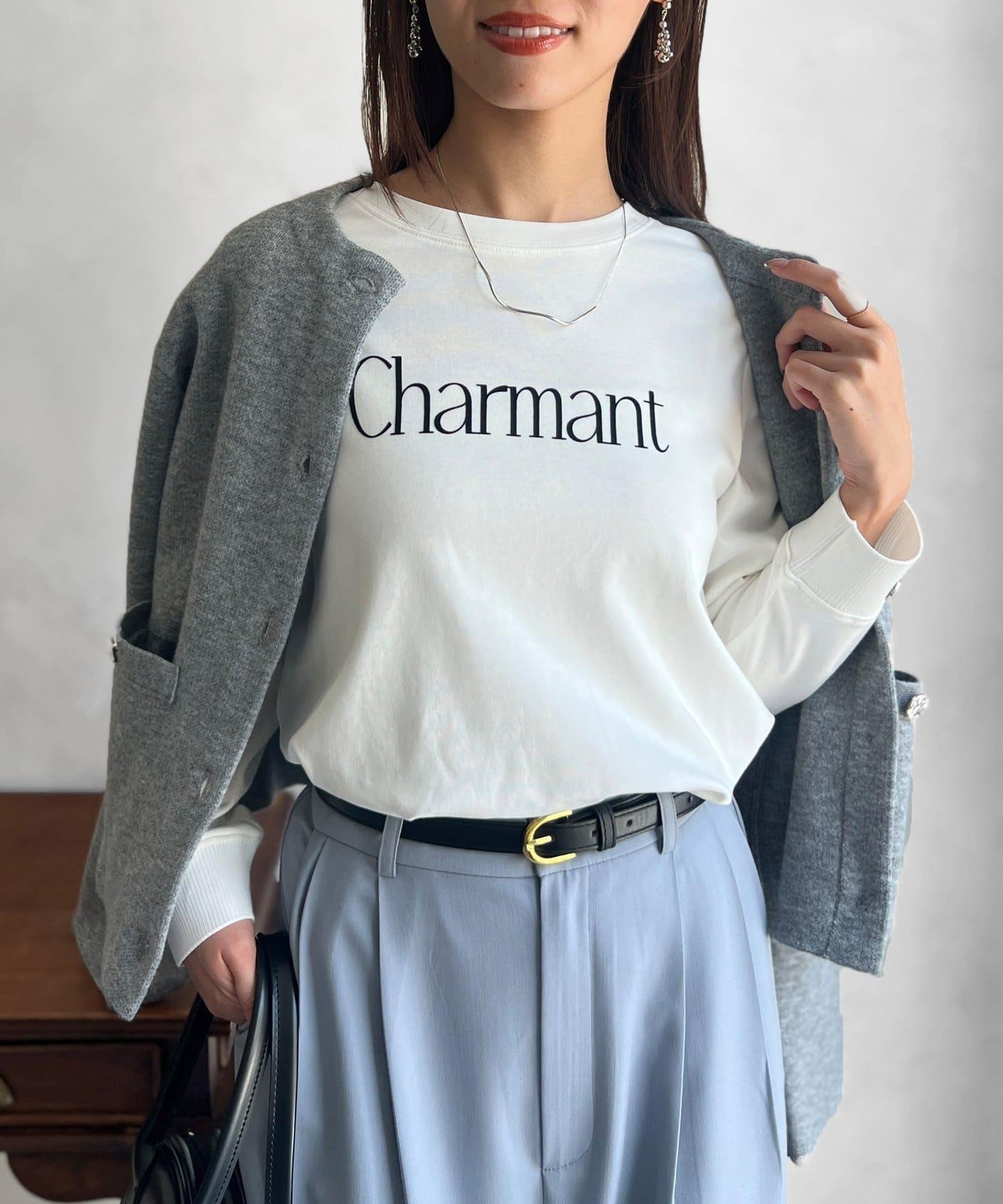 【防潑水加工】トリケア標誌印花長袖T恤