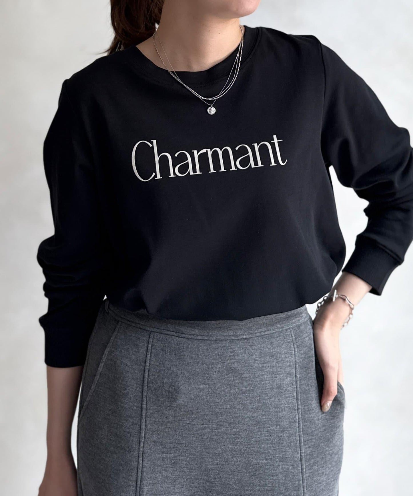 【防潑水加工】トリケア標誌印花長袖T恤