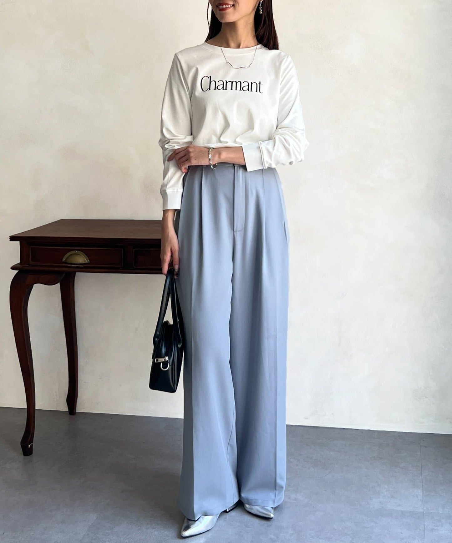 【防潑水加工】トリケア標誌印花長袖T恤