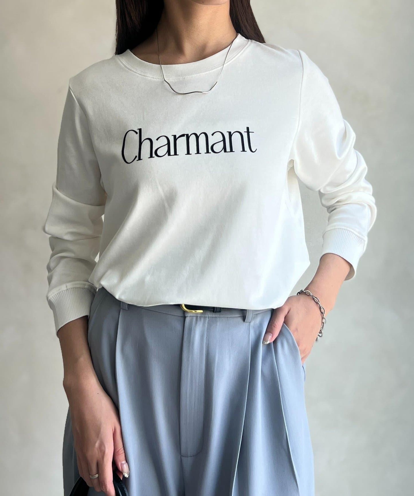 【防潑水加工】トリケア標誌印花長袖T恤