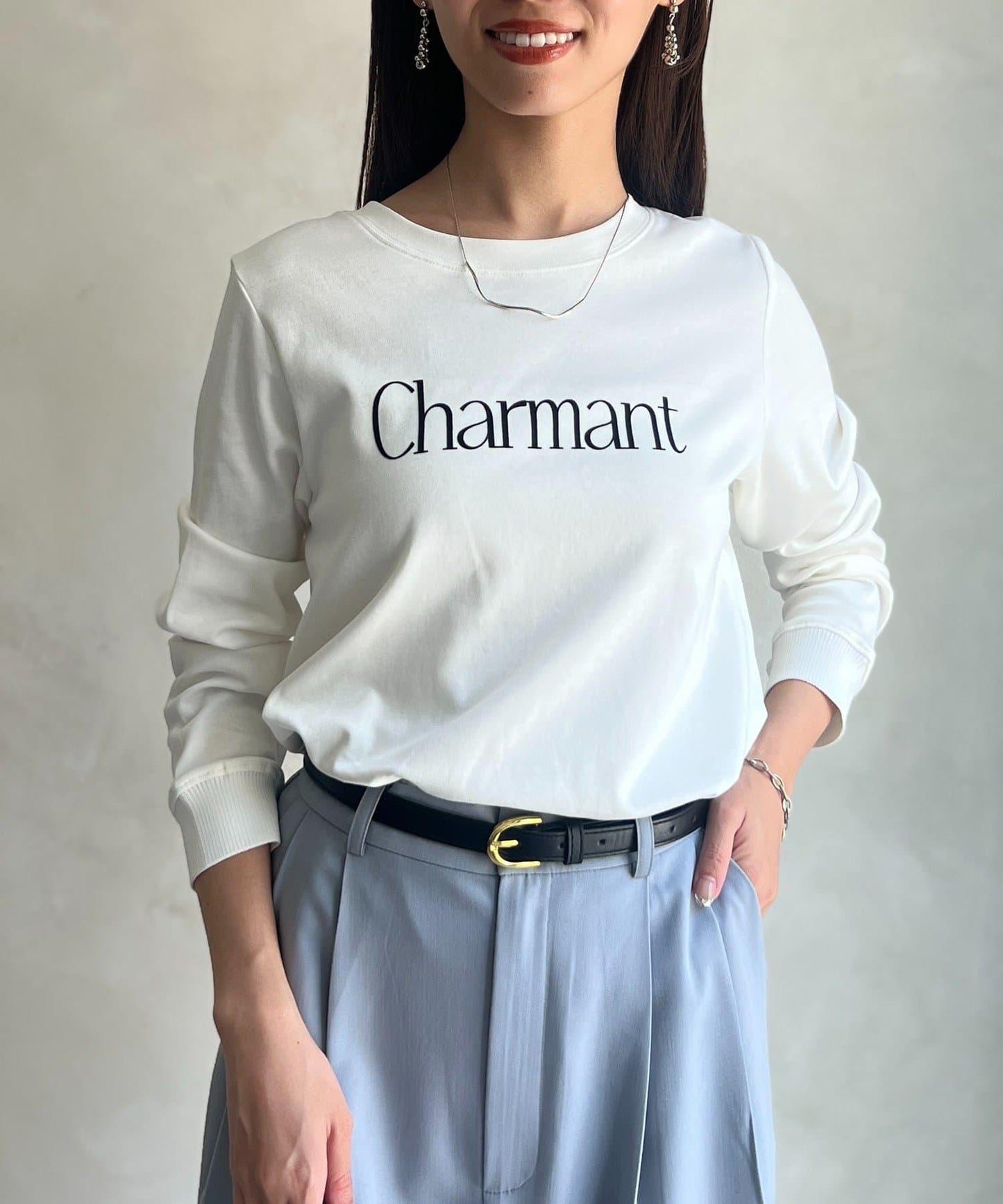 【防潑水加工】トリケア標誌印花長袖T恤