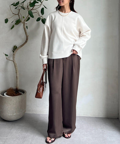 輕量粘合落肩套頭衫