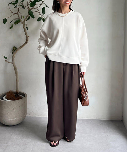 輕量粘合落肩套頭衫