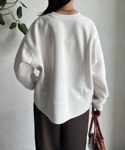 輕量粘合落肩套頭衫