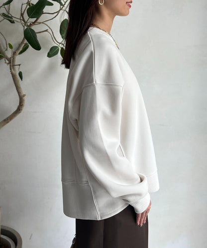 輕量粘合落肩套頭衫