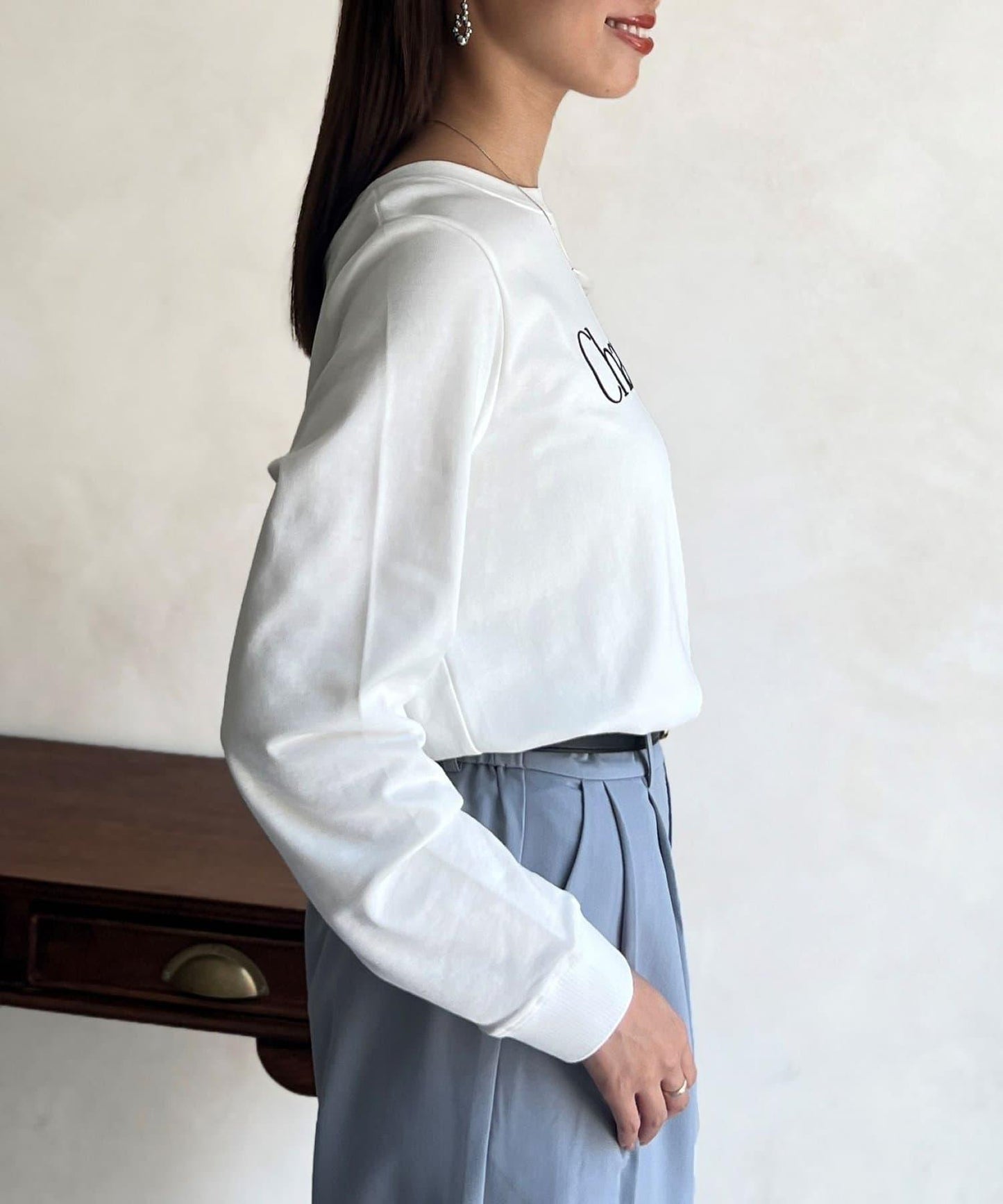 【防潑水加工】トリケア標誌印花長袖T恤