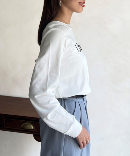 【防潑水加工】トリケア標誌印花長袖T恤