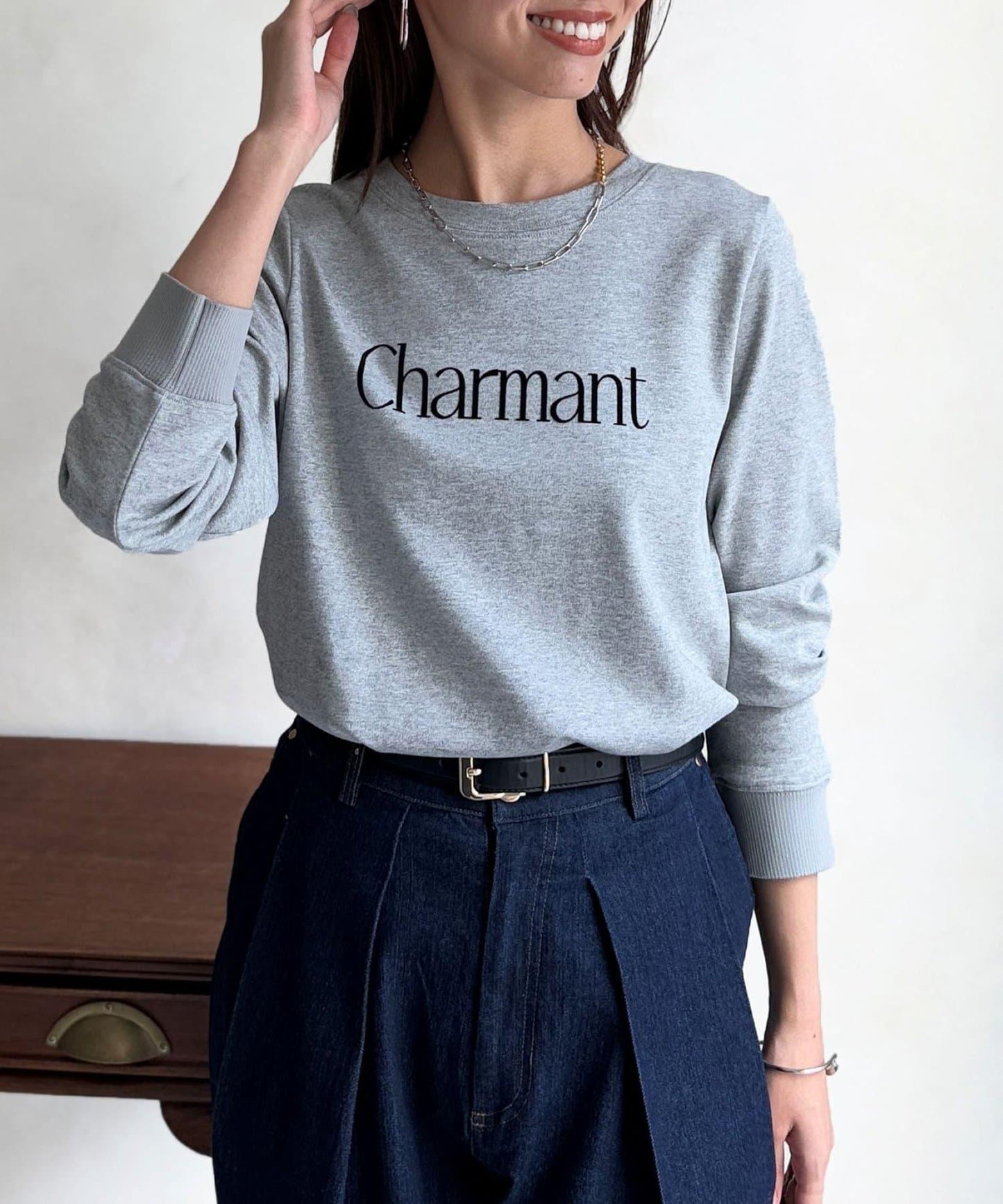 【防潑水加工】トリケア標誌印花長袖T恤