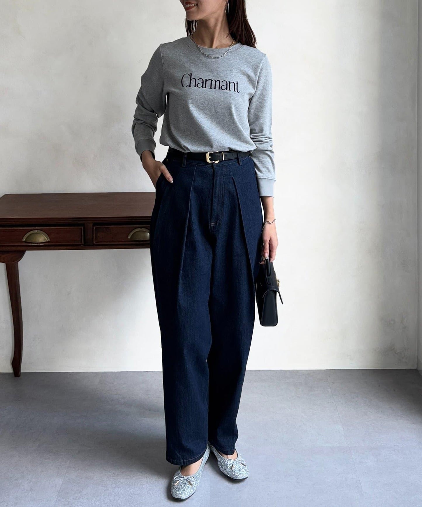 【防潑水加工】トリケア標誌印花長袖T恤