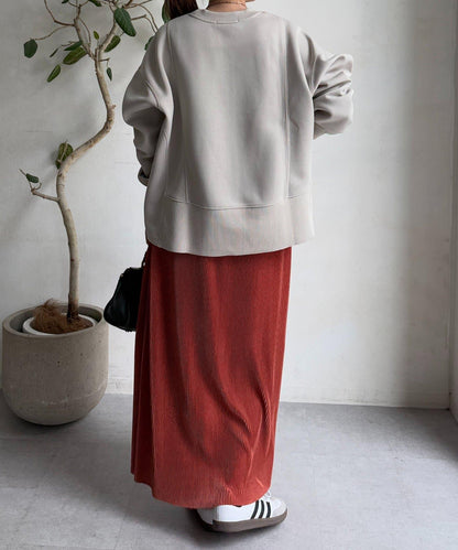 輕量粘合落肩套頭衫