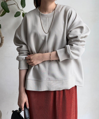 輕量粘合落肩套頭衫