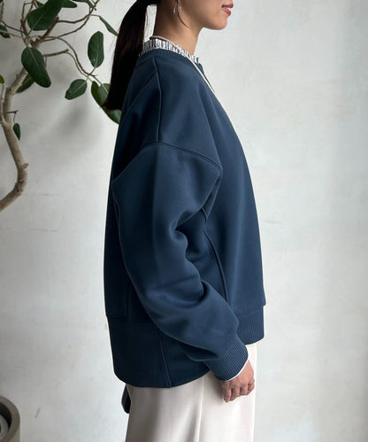 輕量粘合落肩套頭衫