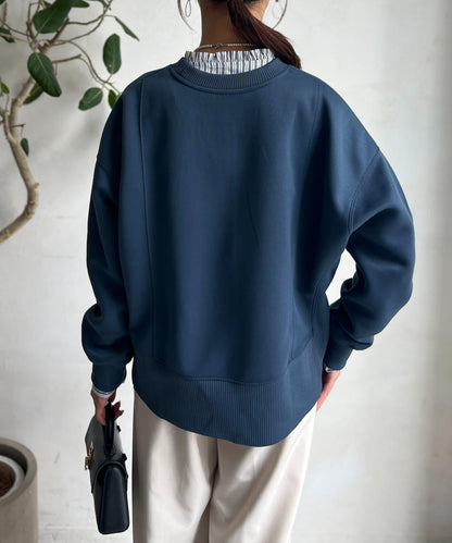 輕量粘合落肩套頭衫