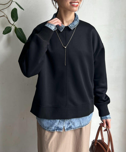 輕量粘合落肩套頭衫