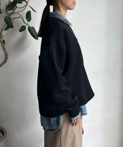 輕量粘合落肩套頭衫