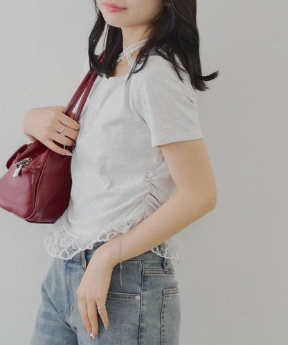蕾絲掛脖T恤