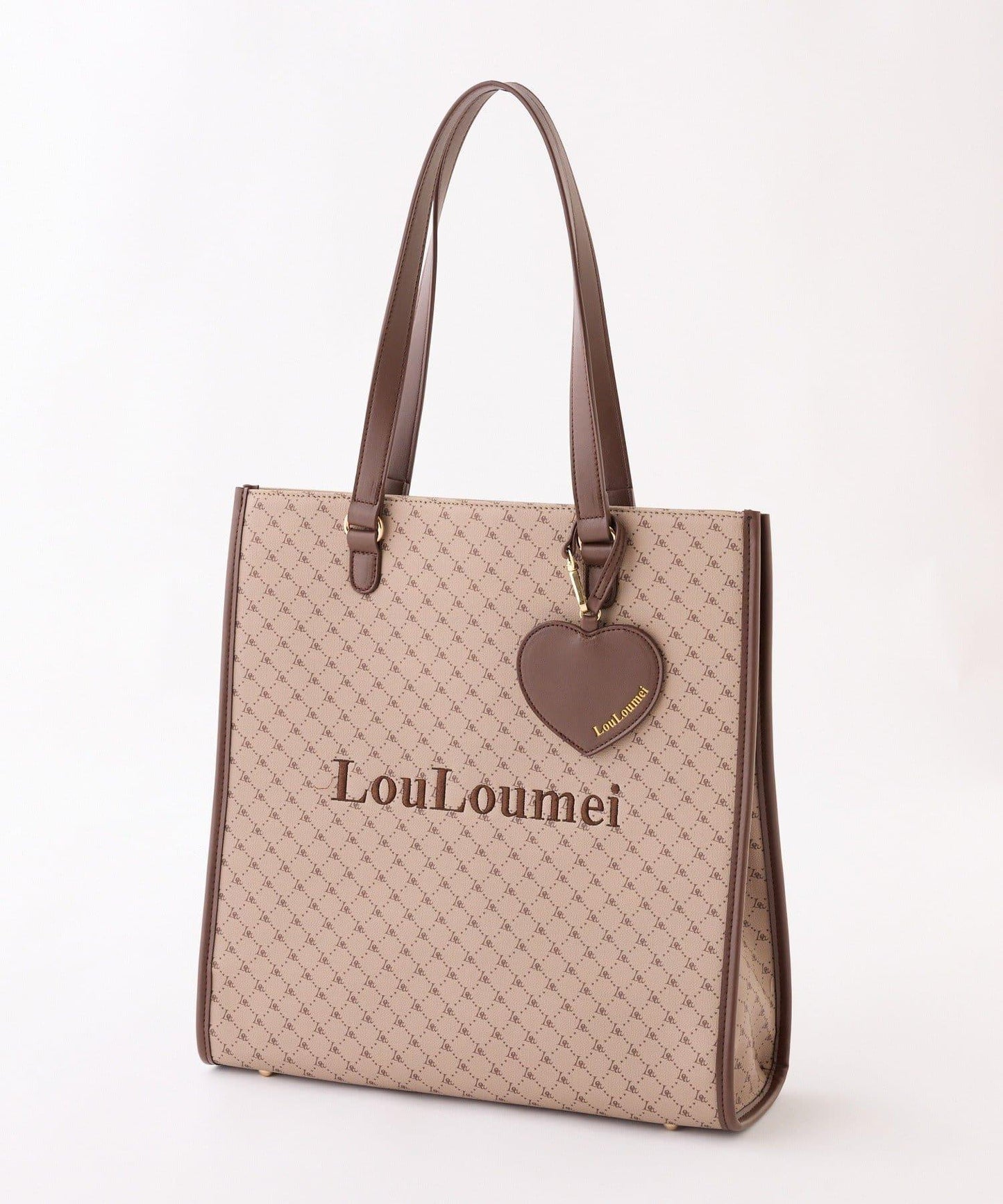 新色上市【LouLoumei】三色可選／配有愛心掛飾手提包／可獨立站立