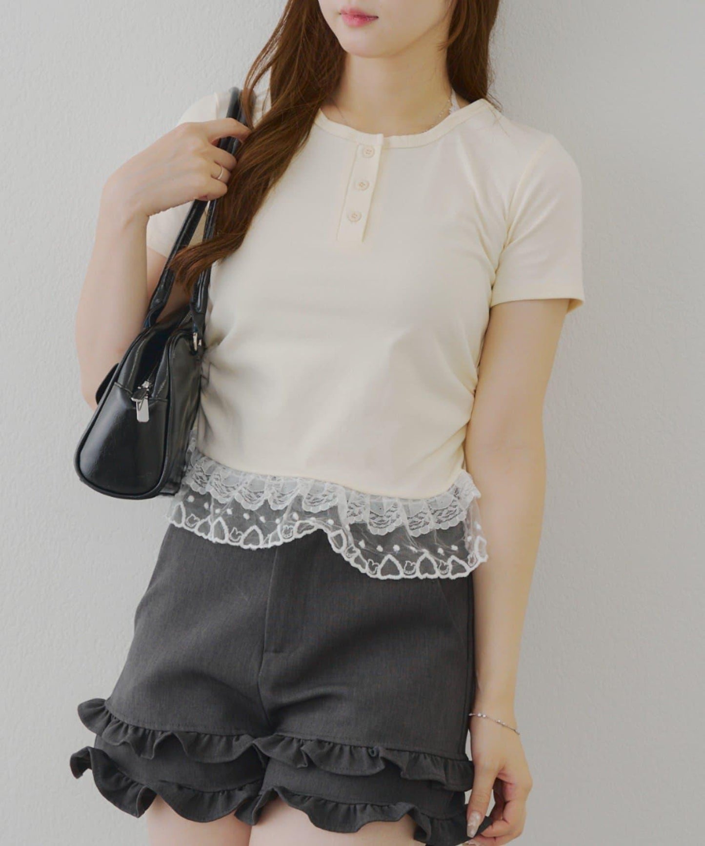 蕾絲掛脖T恤