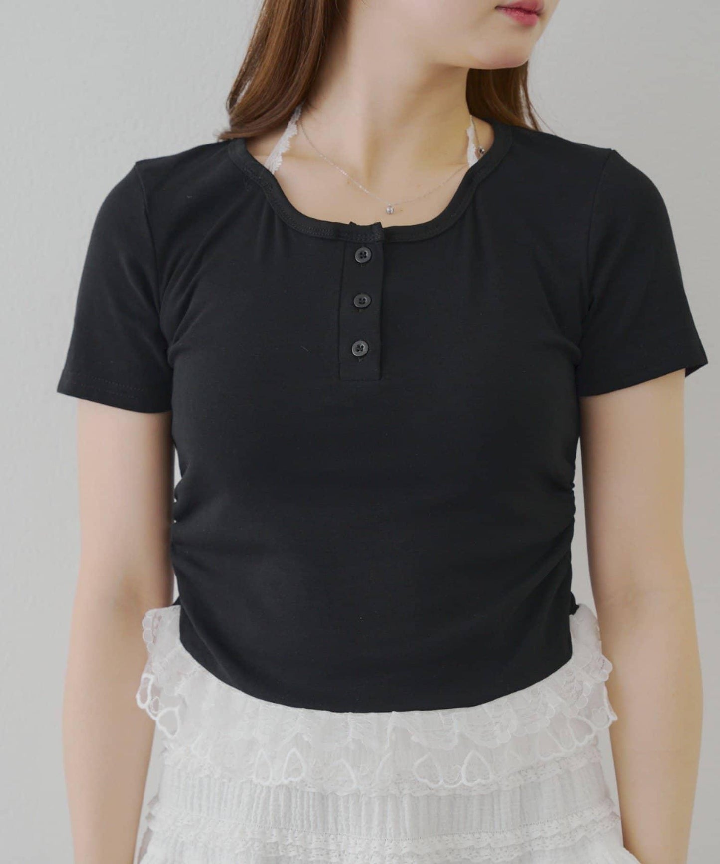 蕾絲掛脖T恤