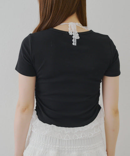 蕾絲掛脖T恤