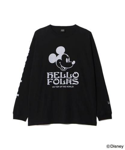 MANASTASH MICKEY長袖T恤 HELLO FOLKS