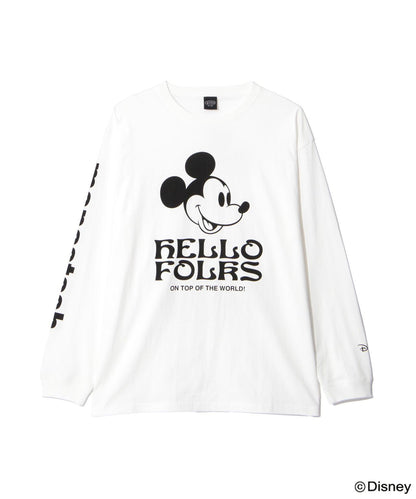 MANASTASH MICKEY長袖T恤 HELLO FOLKS