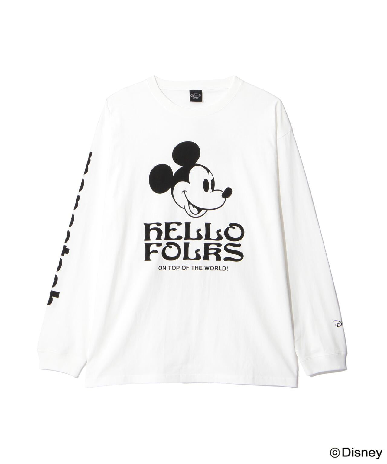 MANASTASH MICKEY長袖T恤 HELLO FOLKS