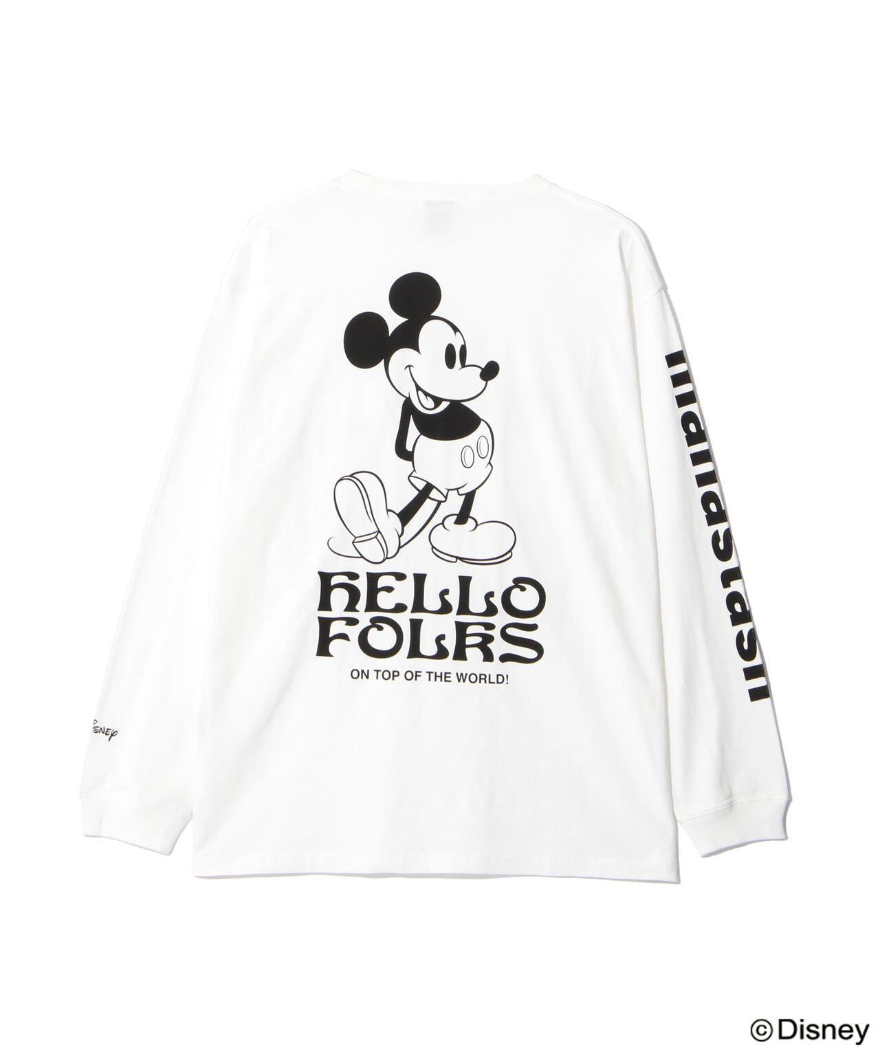 MANASTASH MICKEY長袖T恤 HELLO FOLKS