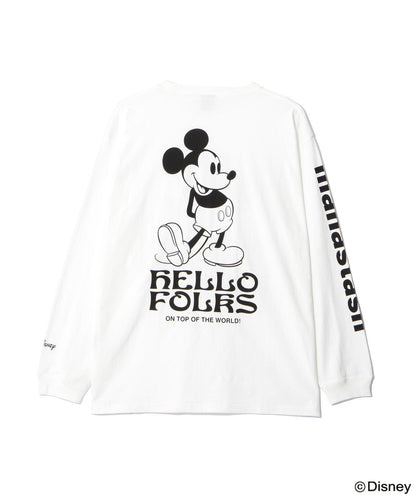 MANASTASH MICKEY長袖T恤 HELLO FOLKS