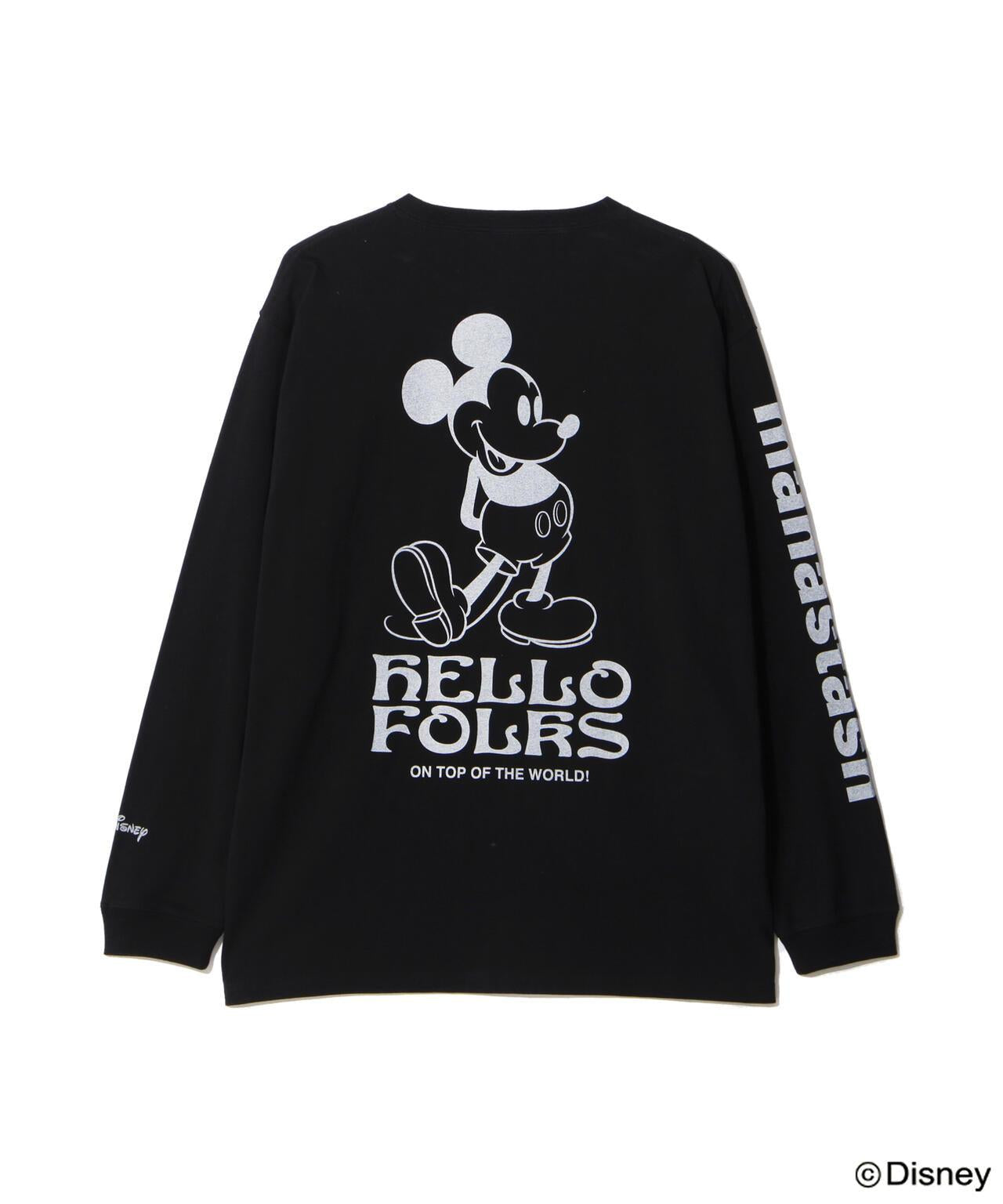 MANASTASH MICKEY長袖T恤 HELLO FOLKS