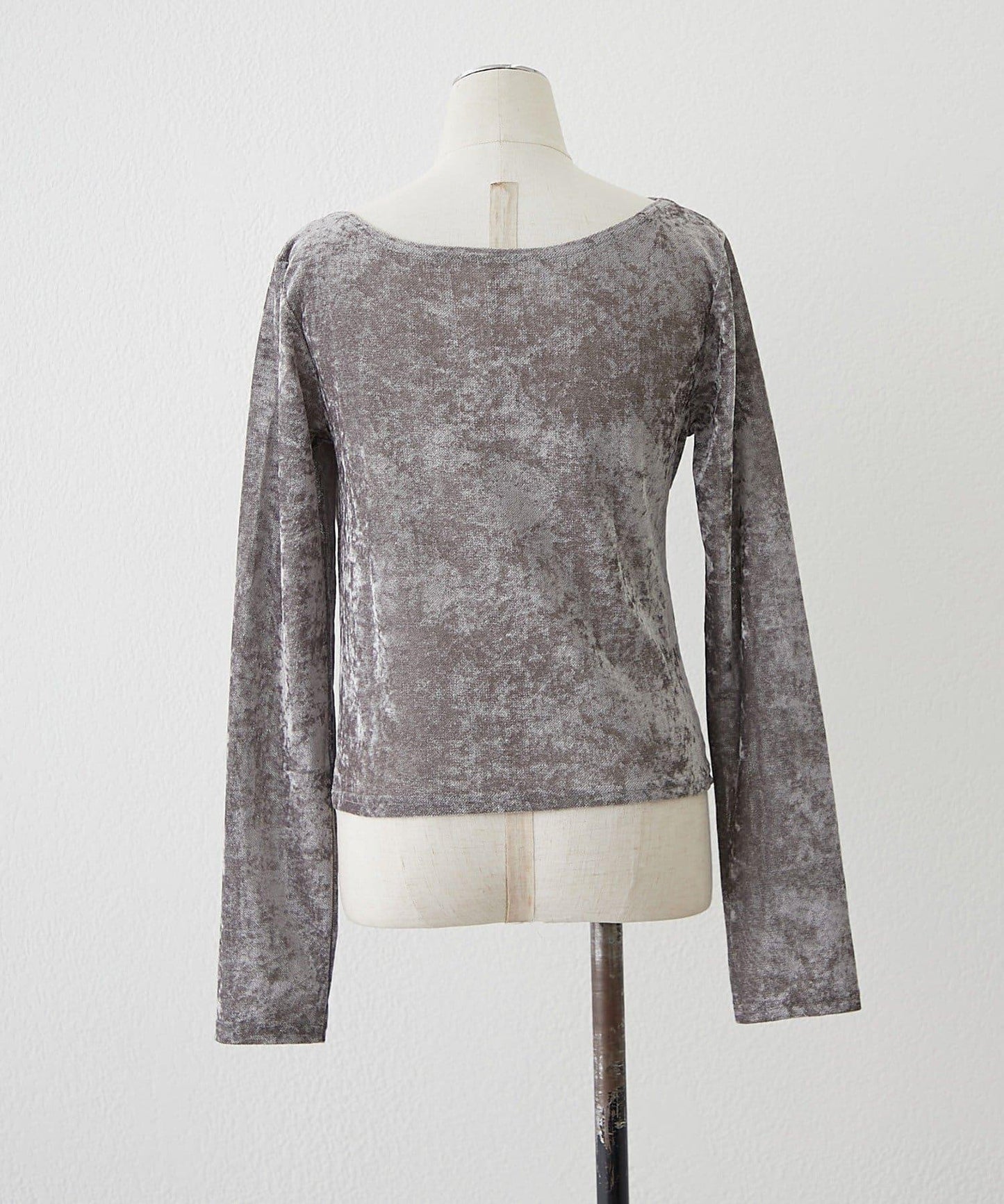 褶皺設計天鵝絨上衣