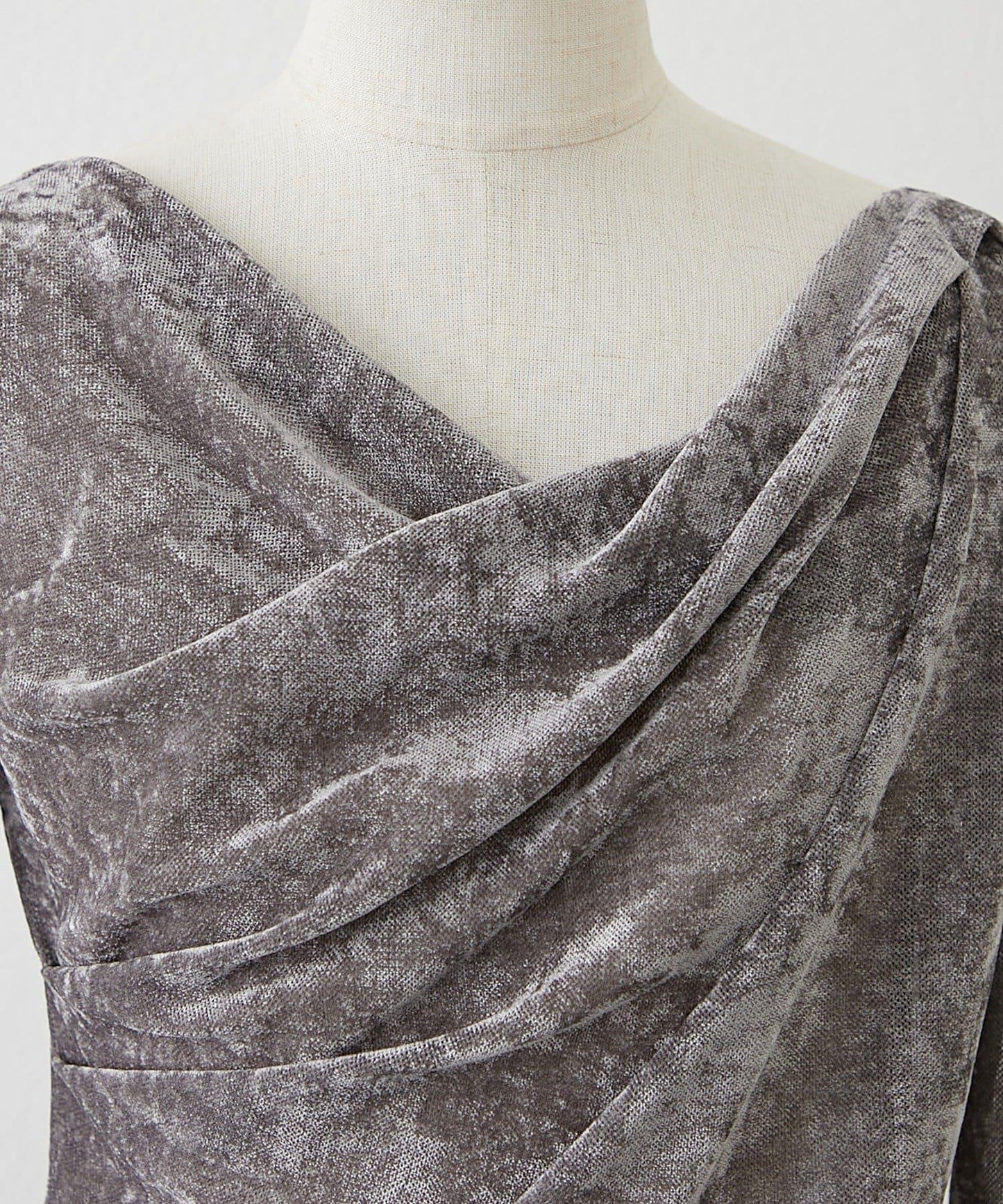 褶皺設計天鵝絨上衣