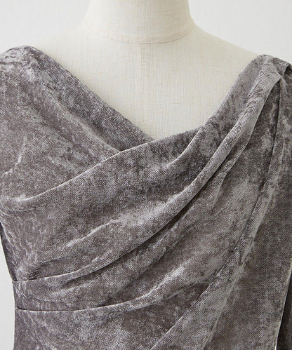 褶皺設計天鵝絨上衣