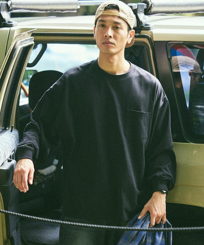 9盎司重磅寬鬆版型圓領長袖T恤/重磅/長袖T恤