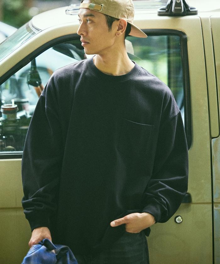 9盎司重磅寬鬆版型圓領長袖T恤/重磅/長袖T恤