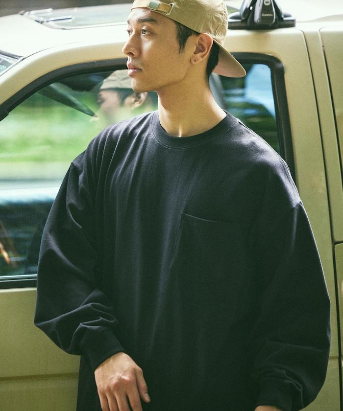 9盎司重磅寬鬆版型圓領長袖T恤/重磅/長袖T恤