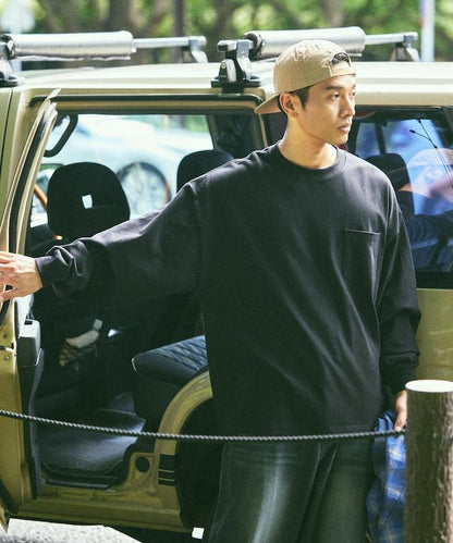 9盎司重磅寬鬆版型圓領長袖T恤/重磅/長袖T恤