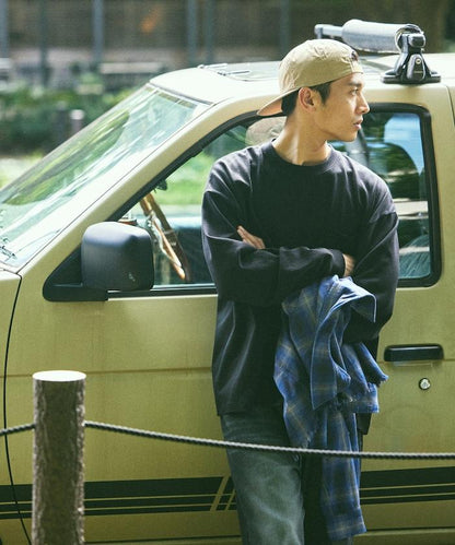 9盎司重磅寬鬆版型圓領長袖T恤/重磅/長袖T恤