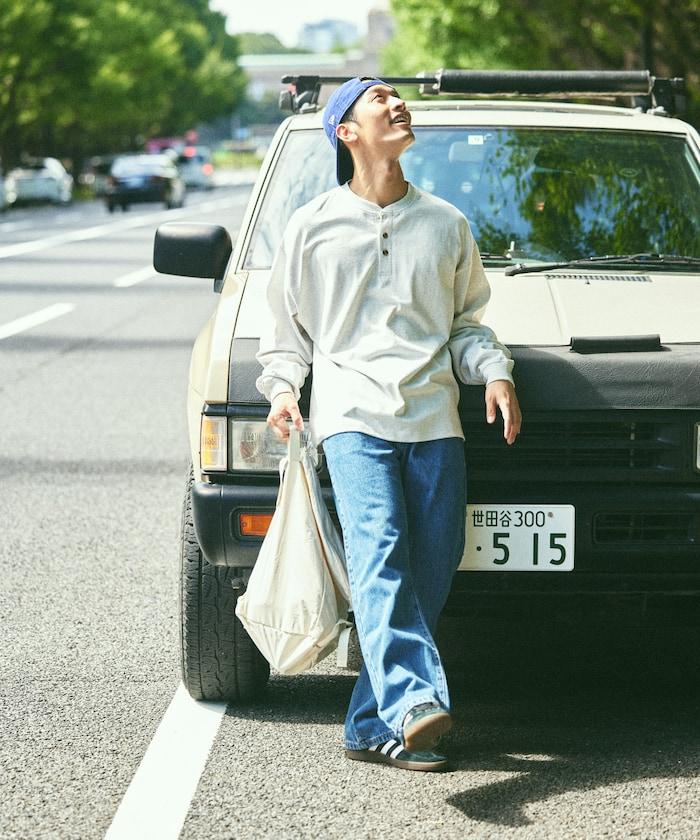 9盎司重磅寬鬆版型亨利領長袖T恤/重磅/長袖T恤