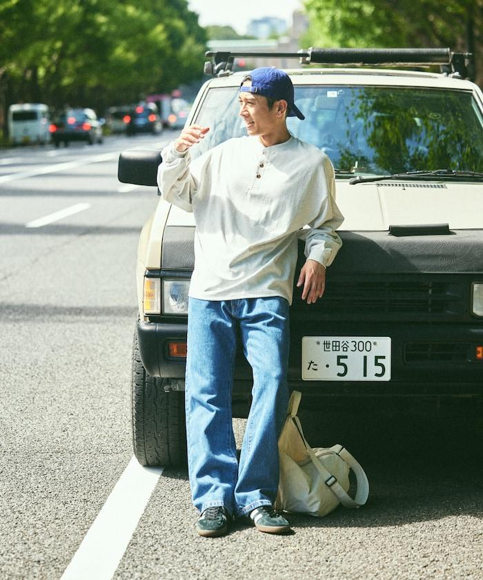 9盎司重磅寬鬆版型亨利領長袖T恤/重磅/長袖T恤