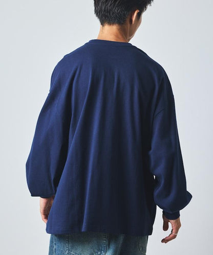 9盎司重磅寬鬆版型亨利領長袖T恤/重磅/長袖T恤