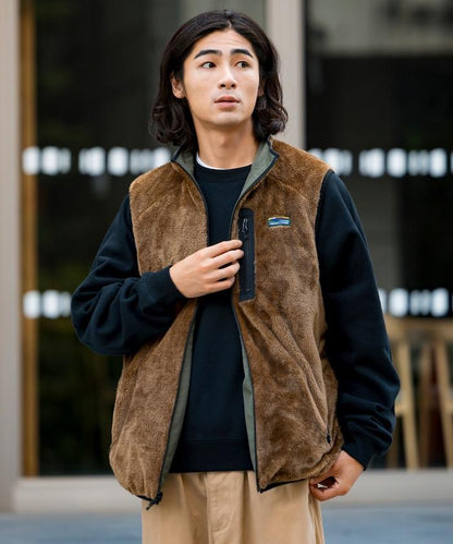 寬鬆版型尼龍羊羔絨雙面穿拉鍊馬甲