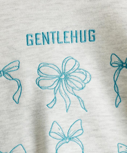 蝴蝶結刺繡圓領衛衣